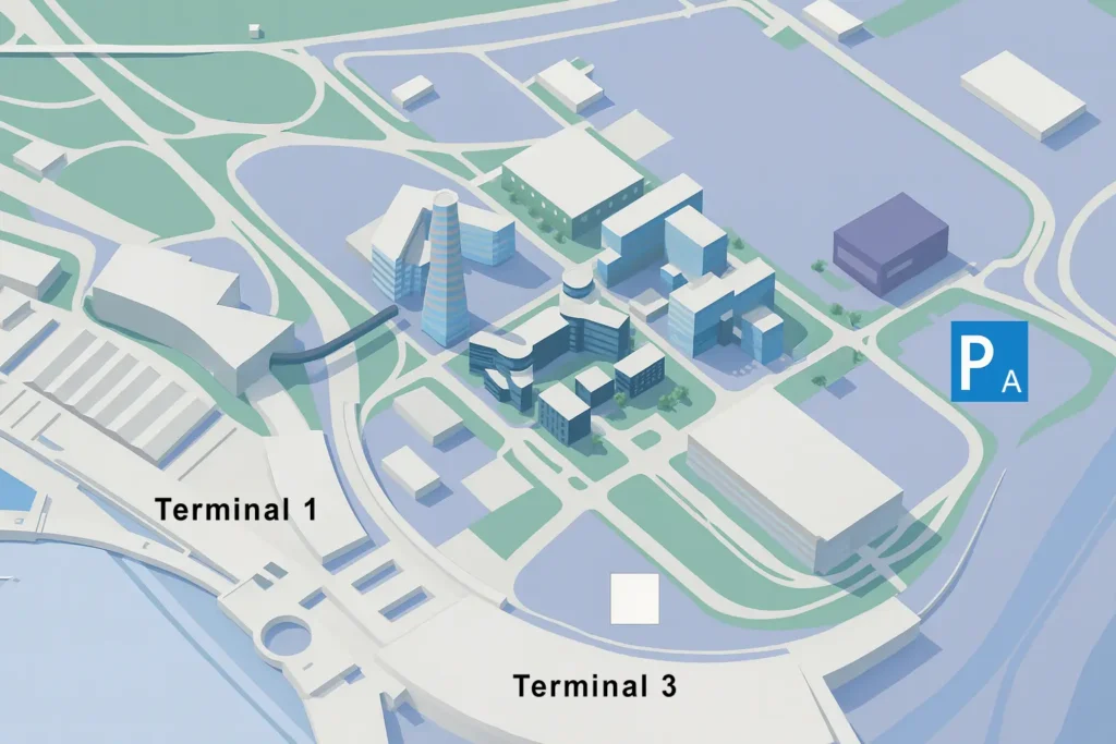 Parkinglot A - Vienna Airport Parking Overview Location Map