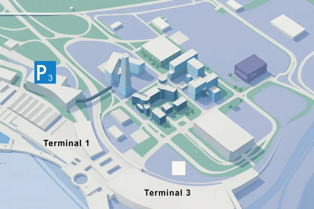 Parking Garage 3 - Vienna Airport Parking Overview Location Map